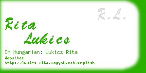 rita lukics business card